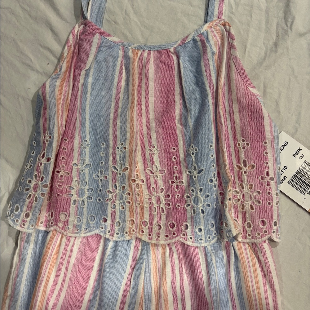 Rare Editions Pastel Striped Jumpsuit - Picture 2 of 6